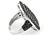 Black Spinel Rhodium Over Sterling Silver Ring 4.45ctw
