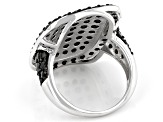 Black Spinel Rhodium Over Sterling Silver Ring 4.45ctw