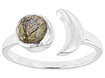 Picture of Gray Labradorite Sterling Silver Sun And Moon Ring