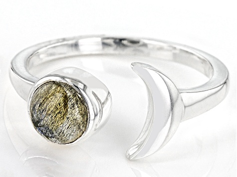 Gray Labradorite Sterling Silver Sun And Moon Ring