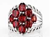 Red Vermelho Garnet(TM) Rhodium Over Sterling Silver Ring 3.45ctw