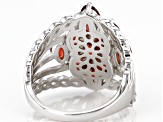 Red Vermelho Garnet(TM) Rhodium Over Sterling Silver Ring 3.45ctw