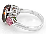 Bi-Color Quartz Doublet Rhodium Over Sterling Silver Ring 0.85ctw