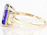 Blue Tanzanite 10k Yellow Gold Ring 3.20ctw