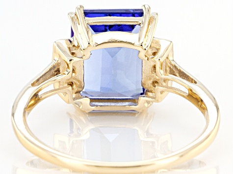 Blue Tanzanite 10k Yellow Gold Ring 3.20ctw