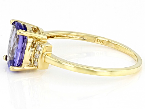 Blue Tanzanite 10k Yellow Gold Ring 1.44ctw