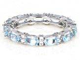 Sky Blue Glacier Topaz Rhodium Over Sterling Silver Band Ring 3.74ctw