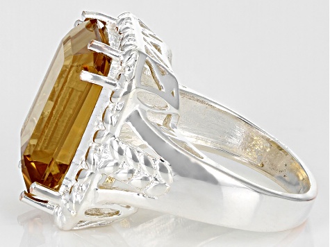 Yellow Citrine Sterling Silver Over Brass Ring 8.50ct
