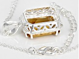 Yellow Citrine Sterling Silver Over Brass Pendant With Chain 8.50ct