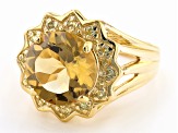 Yellow Citrine 18K Yellow Gold Over Sterling Silver Ring 5.25ctw