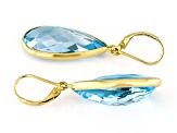 Blue Topaz 18K Yellow Gold Over Sterling Silver Solitaire Earrings 34.00ctw