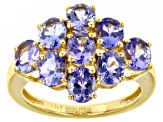 Blue Tanzanite 18k Yellow Gold Over Sterling Silver Ring 2.60ctw