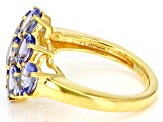 Blue Tanzanite 18k Yellow Gold Over Sterling Silver Ring 2.60ctw