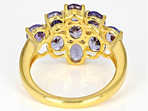 Blue Tanzanite 18k Yellow Gold Over Sterling Silver Ring 2.60ctw