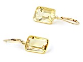 Yellow Citrine 18k Yellow Gold Over Silver Dangle Earrings 12.00ctw