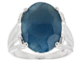 Blue Sapphire Sterling Silver Solitaire Ring 8.00ct