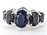 Blue Sapphire Sterling Silver Ring 5.50ctw