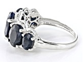 Blue Sapphire Sterling Silver Ring 5.50ctw