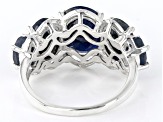 Blue Sapphire Sterling Silver Ring 5.50ctw