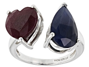 Red Ruby Sterling Silver Ring 5.25ctw