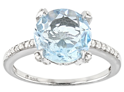 Sky Blue Topaz Rhodium Over Sterling Silver Ring 3.80ctw
