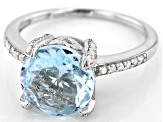 Sky Blue Topaz Rhodium Over Sterling Silver Ring 3.80ctw