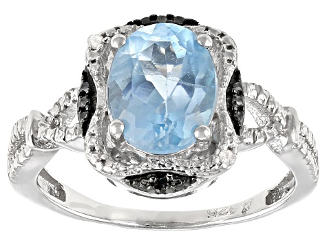 Sky Blue Topaz Rhodium Over Sterling Silver Ring 1.87ctw