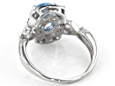 Sky Blue Topaz Rhodium Over Sterling Silver Ring 1.87ctw