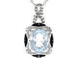 Sky Blue Topaz Rhodium Over Sterling Silver Pendant with Chain 1.87ctw