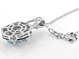 Sky Blue Topaz Rhodium Over Sterling Silver Pendant with Chain 1.87ctw