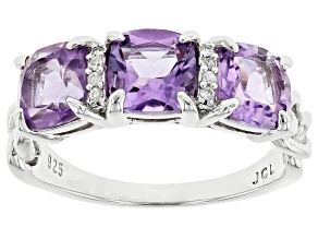 Purple Amethyst Platinum Over Sterling Silver Ring 1.80ctw