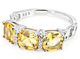 Yellow Citrine Platinum Over Sterling Silver Ring 1.80ctw