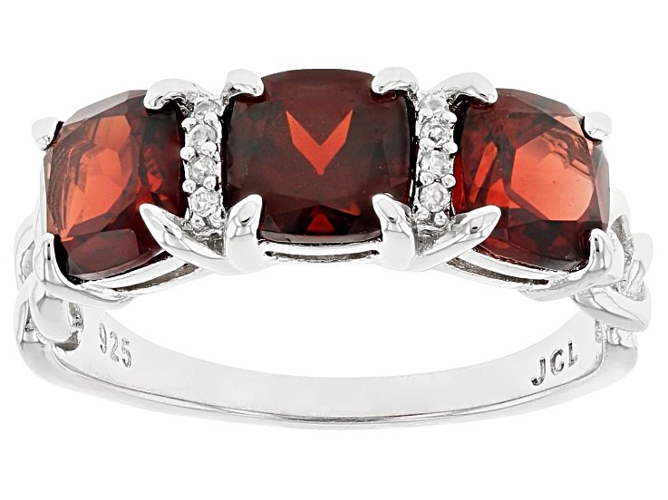 Red Garnet Platinum Over Sterling Silver Ring 2.67ctw
