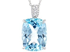 Sky Blue Topaz Rhodium Over Silver Pendant With Chain 23.32ctw
