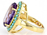 Purple Amethyst 18k Yellow Gold Over Sterling Silver Ring 11.25ct