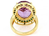 Purple Amethyst 18k Yellow Gold Over Sterling Silver Ring 11.25ct