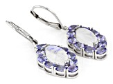White Rainbow Moonstone Rhodium Over Sterling Silver Earrings 2.70ctw