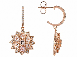 Peach Morganite 18K Rose Gold Over Sterling Silver Dangle Earrings 1.94ctw