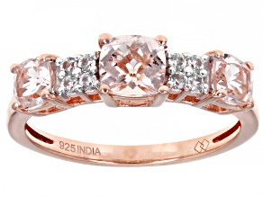 Peach Morganite 18K Rose Gold Over Sterling Silver Ring 0.93ctw