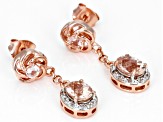 Peach Morganite 14K Rose Gold Over Sterling Silver Dangle Earrings 1.86ctw