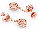 Peach Morganite 14K Rose Gold Over Sterling Silver Dangle Earrings 1.86ctw