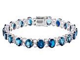 London Blue Topaz Rhodium Over Sterling Silver Bracelet 25.84ctw