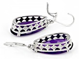 Purple Amethyst Rhodium Over Sterling Silver Dangle Earrings 16.00ctw