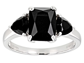 Black Spinel Rhodium Over Sterling Silver Ring 3.39ctw