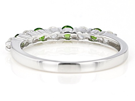 Chrome Diopside Rhodium Over Sterling Silver Band Ring 0.75ctw