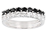 Black Spinel Rhodium Over Sterling Silver Band Ring 1.60ctw