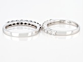 Black Spinel Rhodium Over Sterling Silver Band Ring  Set 1.60ctw