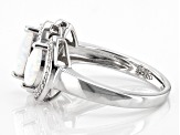 White Lab Created Opal Rhodium Over Sterling Silver Ring 1.79ctw