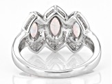 White Lab Created Opal Rhodium Over Sterling Silver Ring 1.79ctw