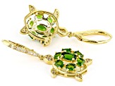 Green Chrome Diopside 18k Yellow Gold Over Sterling Silver Earrings 3.08ctw